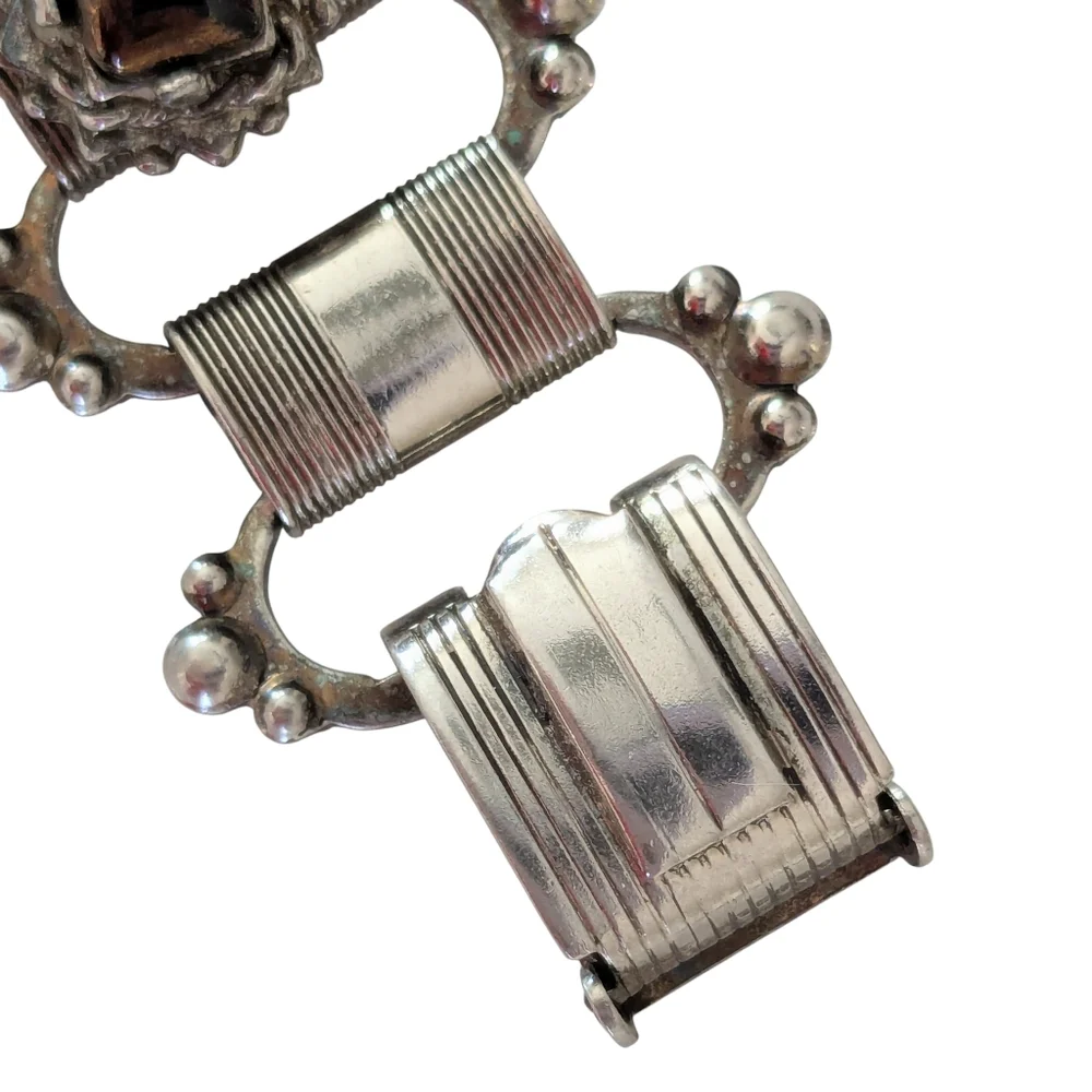 Vintage Acrylic Tiger Eye Panel Bracelet